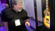 Steve Wozniak takes a look at the latest guitars showcased at The 2017 NAMM Show (Photo by Jesse Grant/Getty Images for NAMM)